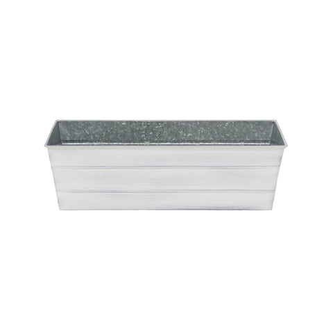 ACHLA Designs Galvanized Steel Flower Box Planter, Cape Cod White, Medium