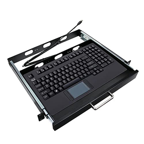 Adesso AKB-425UB-MRP 1U Rackmount Drawer with USB Touchpad Keyboard Which Designed for Server Rack or Cabinet,19 x 1.75 Inch
