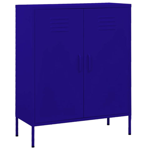 vidaXL Industrial Storage Cabinet, Steel Construction - Adjustable Shelves, Navy Blue, 31.5"x13.8"x40"