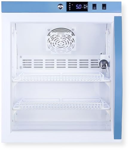 Summit Appliance Accucold ARG2PV456LHD Performance Series 2 Cu.Ft. Glass Door All- Refrigerator, White, Auto Defrost, Access Port, Password Protection, Interior light, 22.25" H x 18.5" W x 23.25" D
