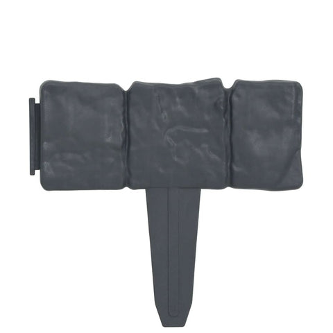 vidaXL Lawn Fence with Stone Look, High Stability and Durable Plastic Material, Easy Grounding Spikes, Versatile Garden and Backyard Protector, Pack of 41 Pieces, Anthracite