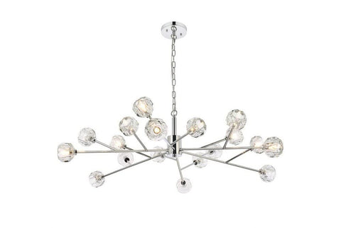 Elegant Lighting Graham 18-Light Modern Crystal Pendant in Chrome
