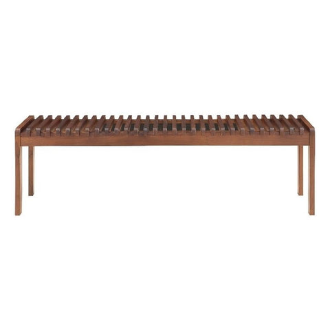 Moe's Home Collection Rohe Bench Walnut Brown Wood Ottomans Stools & Benches