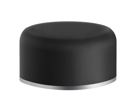 DOOR STOP FOR FLOOR IN BLACK RUBBER/BRUSHED SS