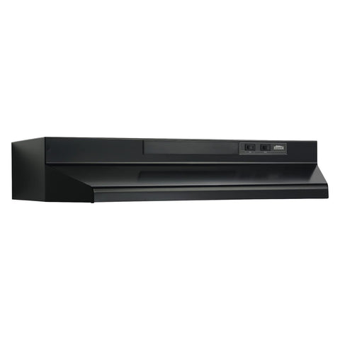 Broan-NuTone F402423 Exhaust Fan for Under Cabinet Two-Speed Four-Way Convertible Range Hood Insert with Light, 24-Inch, Black