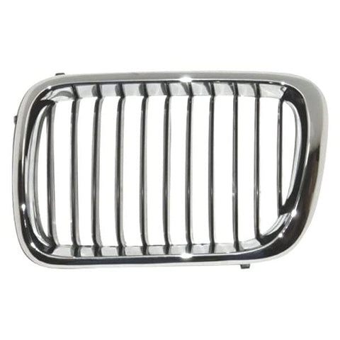 Sherman Parts SHE0054A-99-3 Left Hand Grille for 1997-1999 BMW 3 Series E36 Chrome & Black