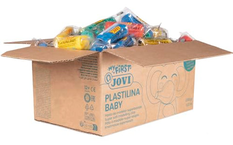 Jovi - Plastilina Baby, Super Soft Non-Drying Modeling Clay, Baby School Pack, 60 Bars in 4 Basic Colors