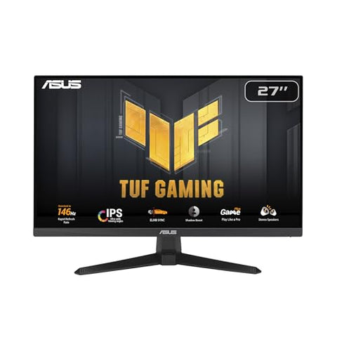 ASUS TUF Gaming 27" 2K HDR Gaming Monitor (VG27AQ) - QHD (2560 x 1440), 165Hz (Supports 144Hz), 1ms, Extreme Low Motion Blur, Speaker, G-SYNC Compatible, VESA Mountable, DisplayPort, HDMI,Black