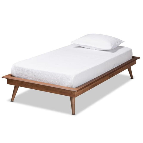 Baxton Studio Karine Walnut Brown Finished Wood Twin Size Platform Bed Frame