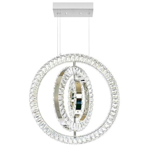 CWI Lighting Celina 20'' Modern LED Chandelier with Chrome Finish for Foyer, Dining Room, Living Room – Integrated LED – Adjustable Height – BACL Certified with 3-Year Warranty
