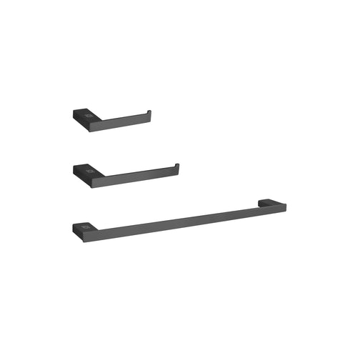 Elegant Kitchen and Bath Sofia 3-Pc Stainless Steel Hardware Set in Matte Black