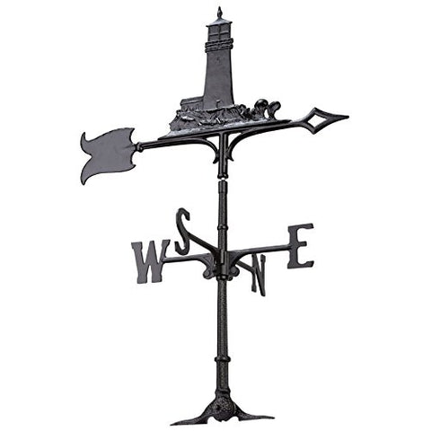 Whitehall Products Lighthouse Weathervane, 30-Inch, Garden Black