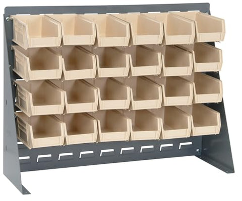 Quantum Storage Systems QBR-2721-210-24RD Ultra Bin Complete Bench Rack Package with 24 Ultra Bins, 27" x 8" x 21" , Red