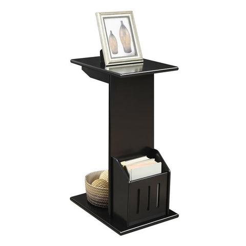 Convenience Concepts Designs2Go Abby C End Table 15" - Traditional C Couch Table, Classic Living Room Side Table with Magazine Holder, Family Room Sliding End Table, Black