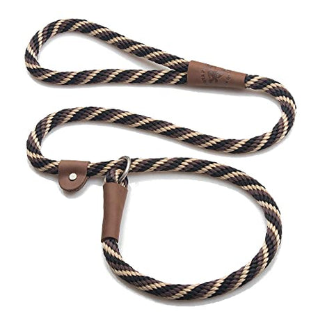 Mendota Pet Slip Leash - Dog Lead and Collar Combo - Made in The USA - Mocha, 1/2 in x 6 ft - for Large Breeds