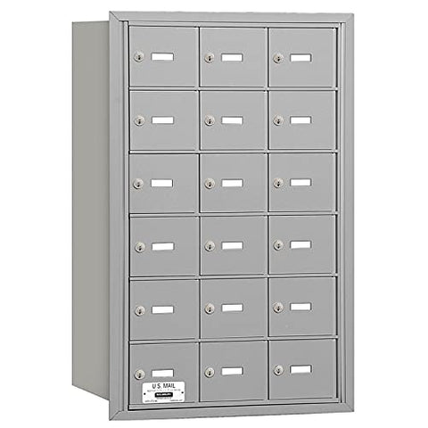 Salsbury Industries 3618ARU 4B Plus Horizontal Mailbox, 18 A Doors, Rear Loading, USPS Access, Aluminum