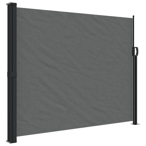 vidaXL Retractable Side Awning Garden Privacy Screen - 63"x118.1", Anthracite, Steel/Aluminum Frame, Polyester with PU Coating, Indoor/Outdoor Use
