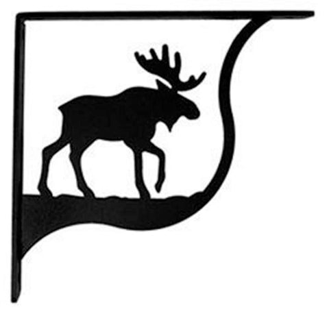Village Wrought Iron Moose Shelf Brackets Medium (Pair)