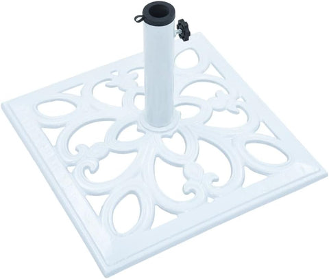 vidaXL Durable Cast Iron Umbrella Base in White