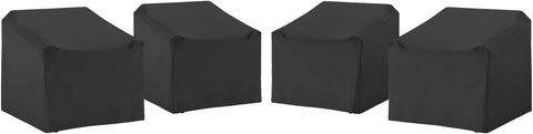 4Pc Outdoor Chair Furniture Cover Set Black - 4 Chairs