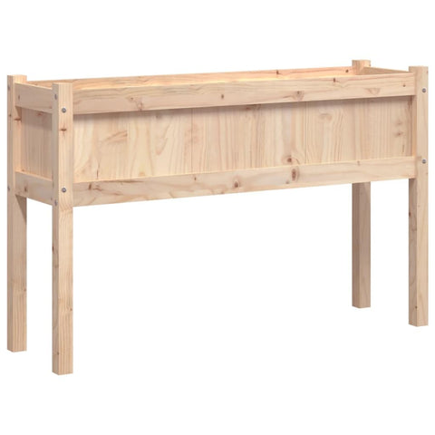 vidaXL Garden Planter with Legs - Solid Pine Wood - Outdoor Flower Box - 43.3"x12.2"x27.6" - Natural Brown Patio Decoration