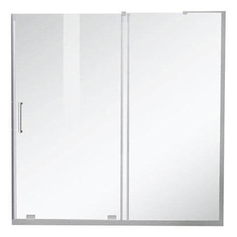 Elegant Kitchen and Bath Devon Frameless Aluminum Tub Door in Nickel