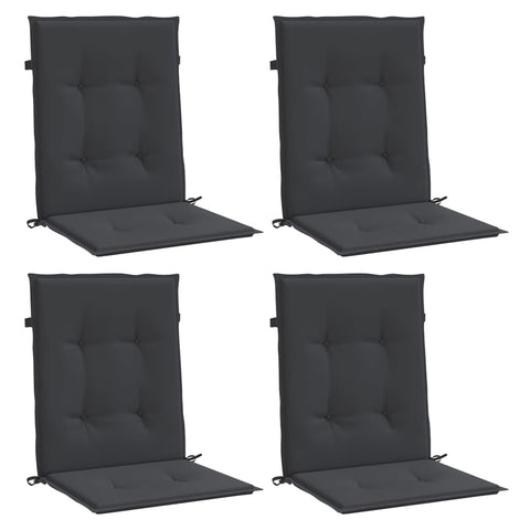 vidaXL Chair Cushions for Outdoor/Indoor Use - Black Oxford Patio Chair Pads, Water-Resistant & Foam Filled, Non-Slip, Set of 4