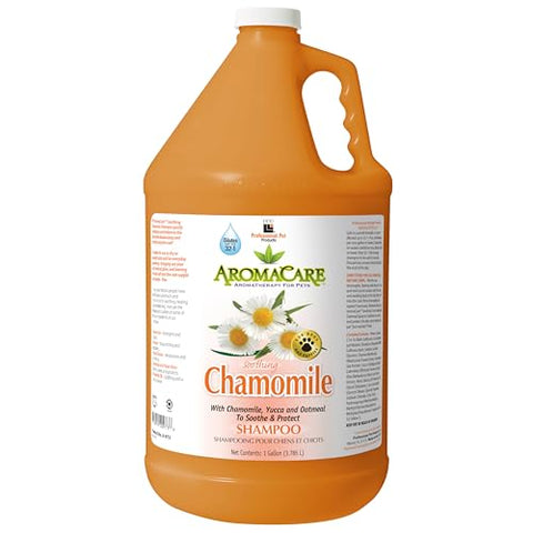 PPP AromaCare Soothing Chamomile Shampoo for Dogs with Sensitive Skin - Nourishes and Moisturizes Fur & Coat - Chamomile and Oatmeal - 1 Gallon