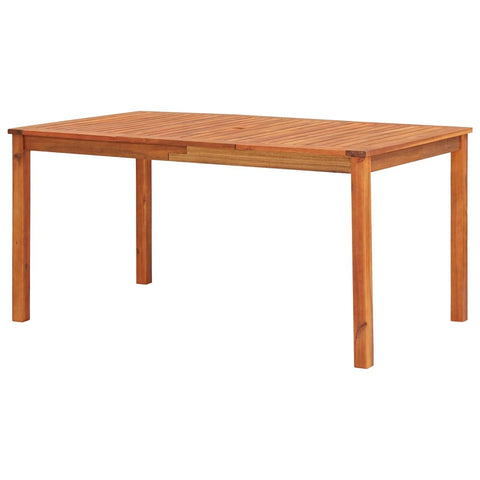 vidaXL Solid Acacia Wood Patio Dining Table 59"x35.4"x29.1", Outdoor Garden Terrace Furniture with Umbrella Hole, Easy Assembly, Natural Finish