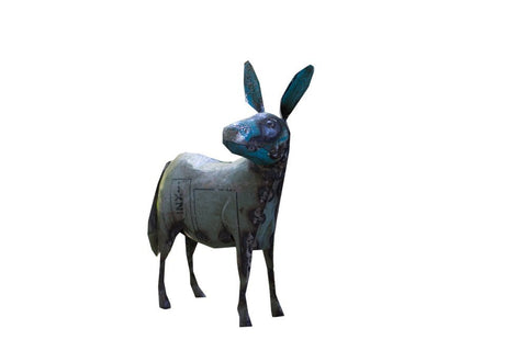 Kalalou Reclaimed Metal Donkey, One Size, Multicolored