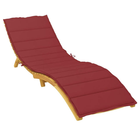 vidaXL Red Wine Sun Lounger Cushion - Durable Oxford Fabric, Soft Foam Fiber Filling, 78.7"x19.7"x1.2", for Indoor/Outdoor Use, Secure Non-Slip Design