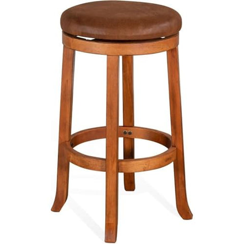 Sunny Designs 30" Sedona Wood Backless Swivel Stool in Rustic Oak (Set of 2)