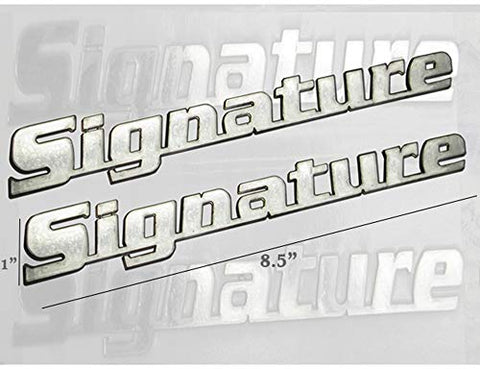 QAA is Compatible with 2007-2014 Lincoln MKX 2 Piece Stainless Signature Decal, 1" Height X 8.5" Width, Linked Letters, Set of Two SGR47610