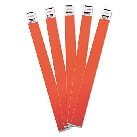 Crowd Management Wristbands Sequentially Numbered 10 inch x 0.75 inch Red 100/Pack