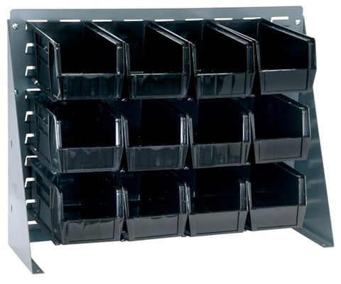 Quantum Storage Systems QBR-2721-230-12BL Ultra Bin Complete Bench Rack Package with 12 Ultra Bins, 27" x 8" x 21" , Blue