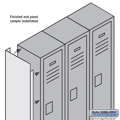 Salsbury Industries Finished End Panel - for 6 Feet High 21 Inch Deep Metal Locker - Gray