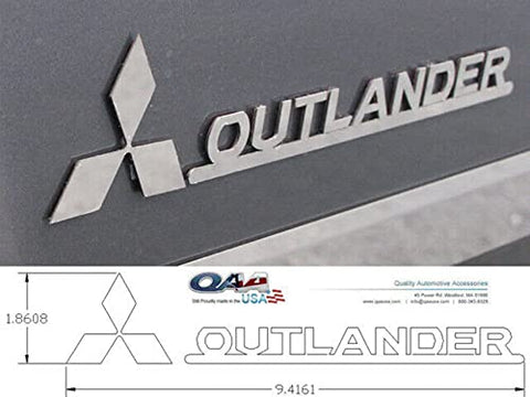 QAA is Compatible with 2007-2009 Mitsubishi Outlander 4 Piece Stainless Outlander Logo Decal, All one Piece and Logo Emblem, Set of Two SGR27010