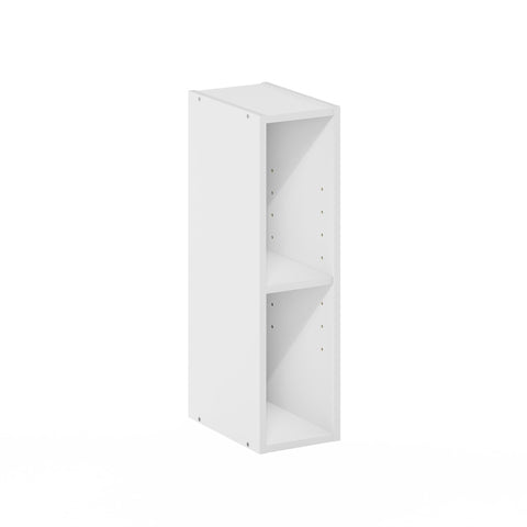 Furinno Fulda Book Shelf, 2-Tier Narrow Bookshelf, Bookcase with 6-in Width Storage Shelf, 9.3 x 5.9 x 21.2, for Living Room, Bedroom, Home Office, White