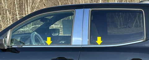 QAA part WS63150 is a 4 piece Stainless Steel Window Sill Face Trim Set, 0.5" Width that is compatible with Chevrolet Colorado 2023-2024