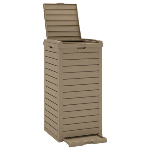 vidaXL Trash Can, Garbage Can Trash Bin for Backyard Garden Pathway, Outdoor Trash Can for Recycling Waste Separation, Light Brown Polypropylene