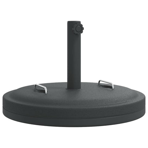 vidaXL Round Parasol Base with Handles for 1.5/1.9 in Poles Heavy Duty Outdoor Umbrella Stand 55 lb Weighted Stability Matte Black Finish Garden and Patio Holder