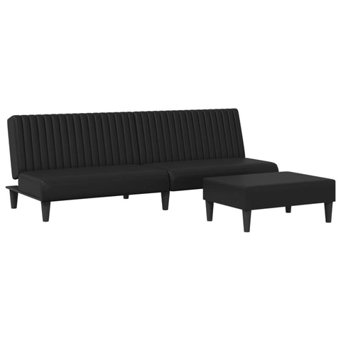 vidaXL Sofa set 2 pieces black faux leather
