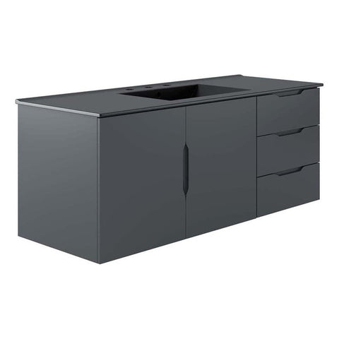Modway Vitality 48" Single Sink Bathroom Vanity, Gray Black