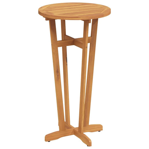 vidaXL Rustic Round Garden Bar Table 23.6" Diameter 41.3" Height Solid Acacia Wood Oiled Finish Indoor Outdoor Use Bistro Style with High Stool Seating Patio Furniture Wooden for Dining