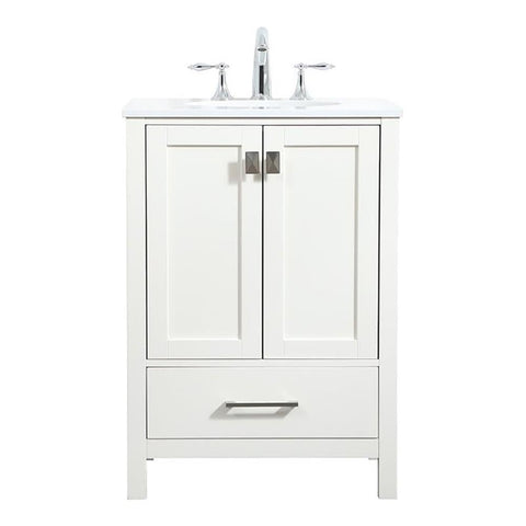 Elegant Decor Irene 24" Zinc Alloy and MDF Single Bathroom Vanity in White