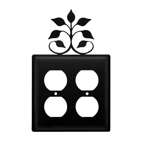 Double Leaf Fan Double Outlet Cover