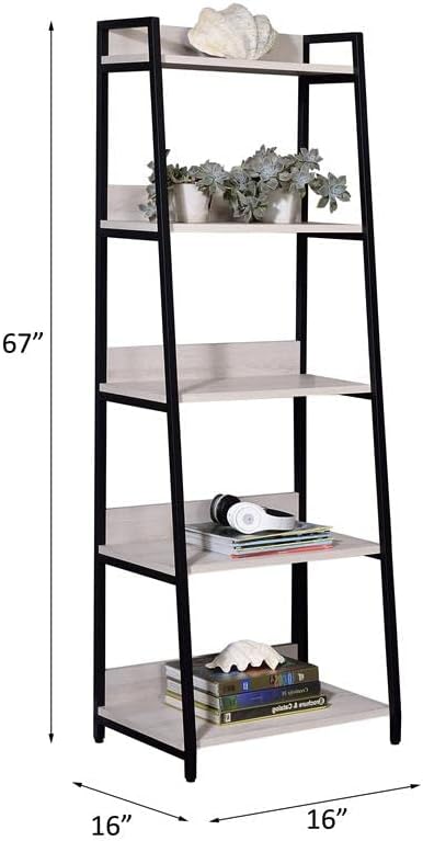 Acme Furniture Wendral Bookshelf, Natural & Black