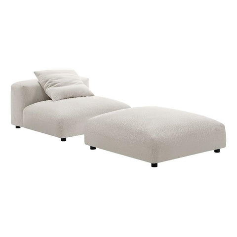 Modway Solace Armless Chair and Ottoman, Salt
