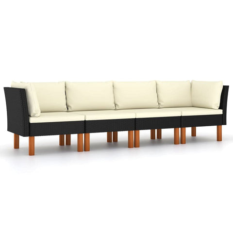 vidaXL Patio Sofa, Outdoor Sofa for Porch Backyard Balcony Garden, Patio Couch with Cushions, Middle Sofa Seater, Farmhouse Modern Style