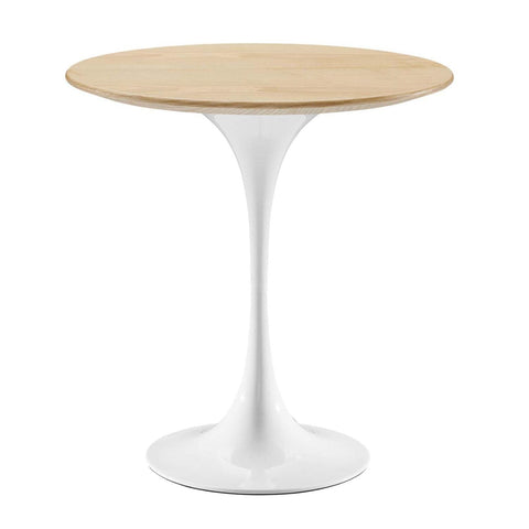 Modway Lippa Round Side Table with White Natural Finish EEI-5679-WHI-NAT